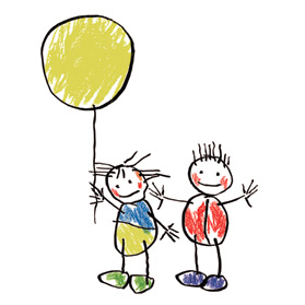 Děti z balónkem